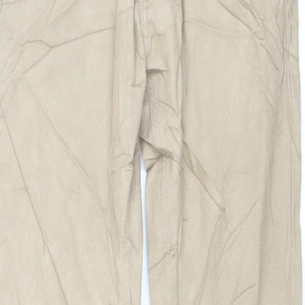 Marks and Spencer Mens Beige Cotton Straight Jeans Size 30 in L33 in Slim Button