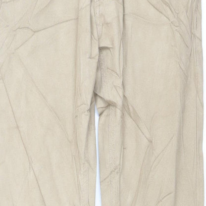 Marks and Spencer Mens Beige Cotton Straight Jeans Size 30 in L33 in Slim Button