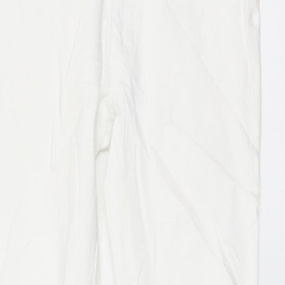 Marks and Spencer Mens White Cotton Skinny Jeans Size 28 in L33 in Regular Button