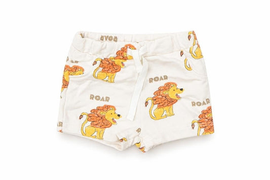 Marks and Spencer Boys Ivory Geometric Cotton Cropped Trousers Size 0-3 Months Drawstring - Shorts, Lion, Roar