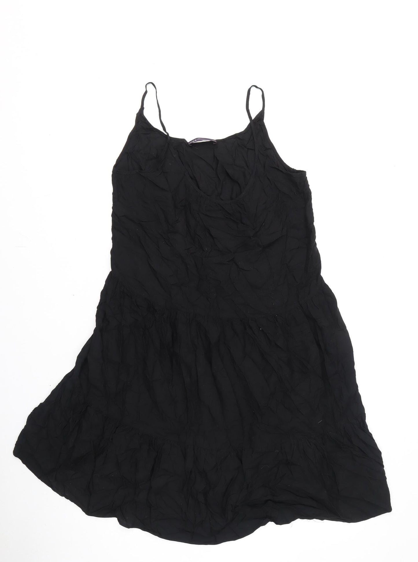 Marks and Spencer Womens Black Viscose A-Line Size 12 Scoop Neck Pullover