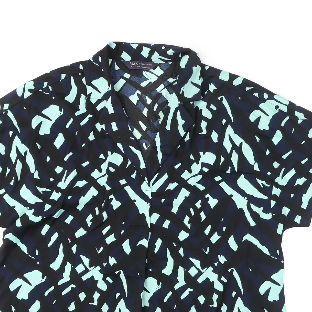 Womens UK Size 8 Marks and Spencer Blue Basic Blouse
