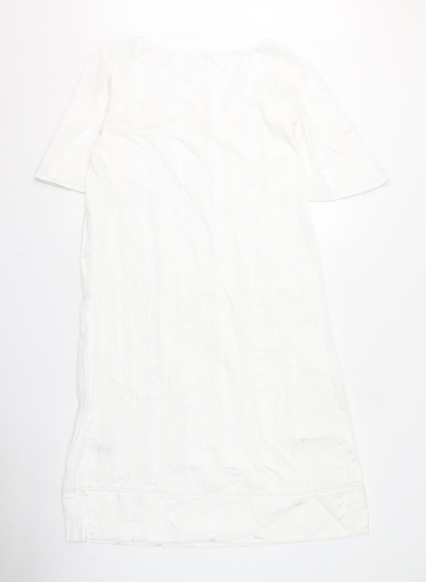 Marks and Spencer Womens White Geometric Cotton Top Dress Size 8