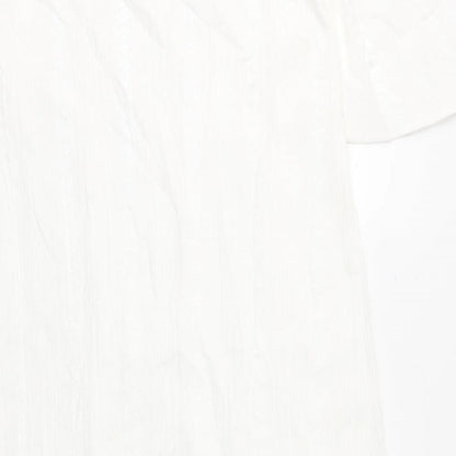 Marks and Spencer Womens White Geometric Cotton Top Dress Size 8