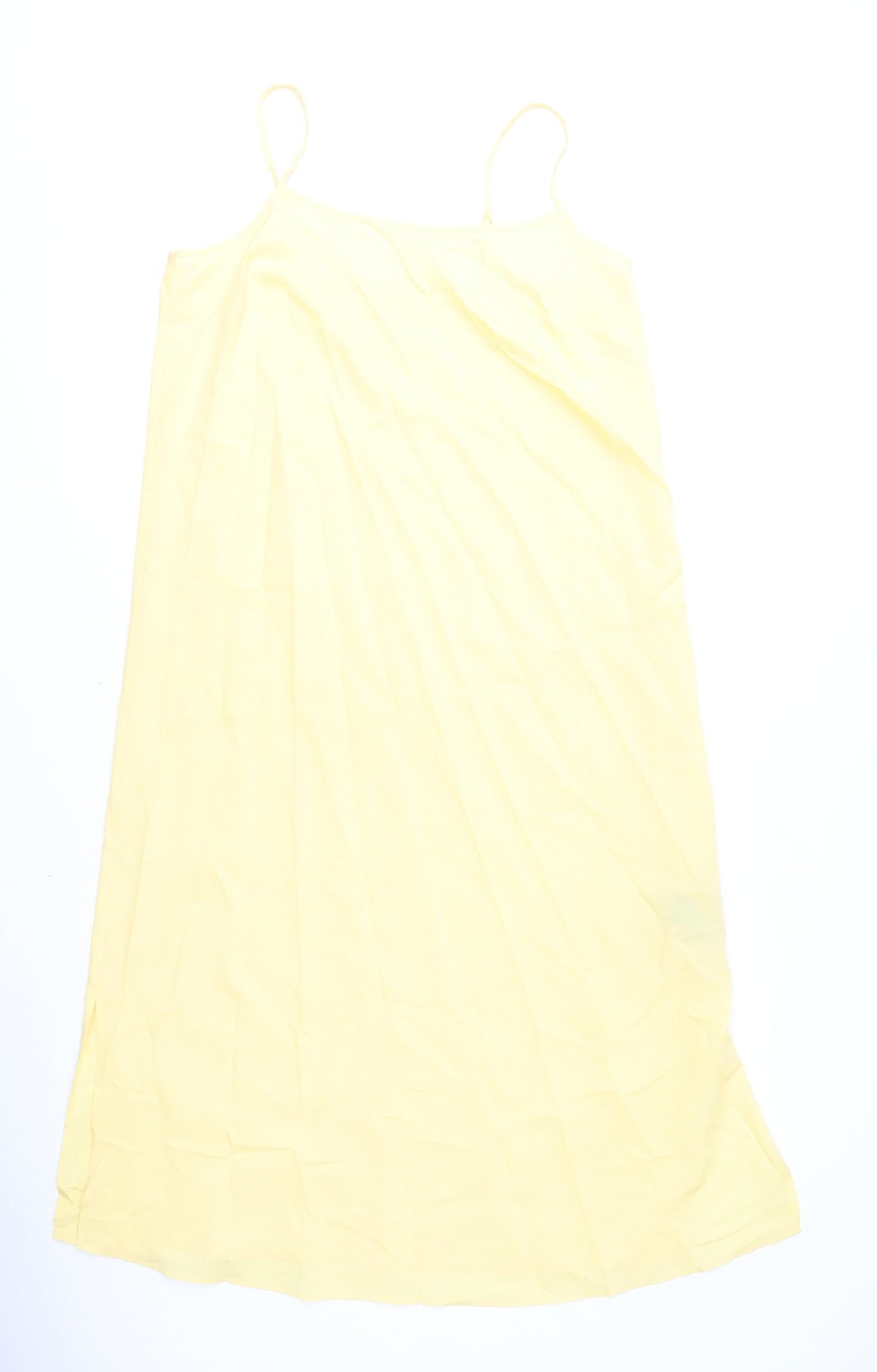 Marks and Spencer Womens Yellow Polyester A-Line Size 12 Scoop Neck Pullover