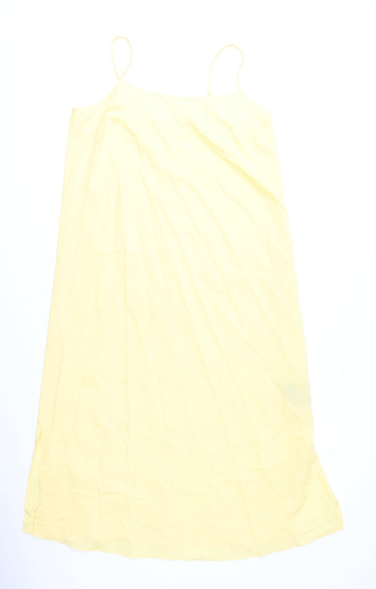 Marks and Spencer Womens Yellow Polyester A-Line Size 12 Scoop Neck Pullover