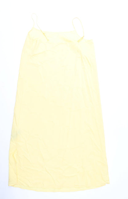Marks and Spencer Womens Yellow Polyester A-Line Size 12 Scoop Neck Pullover