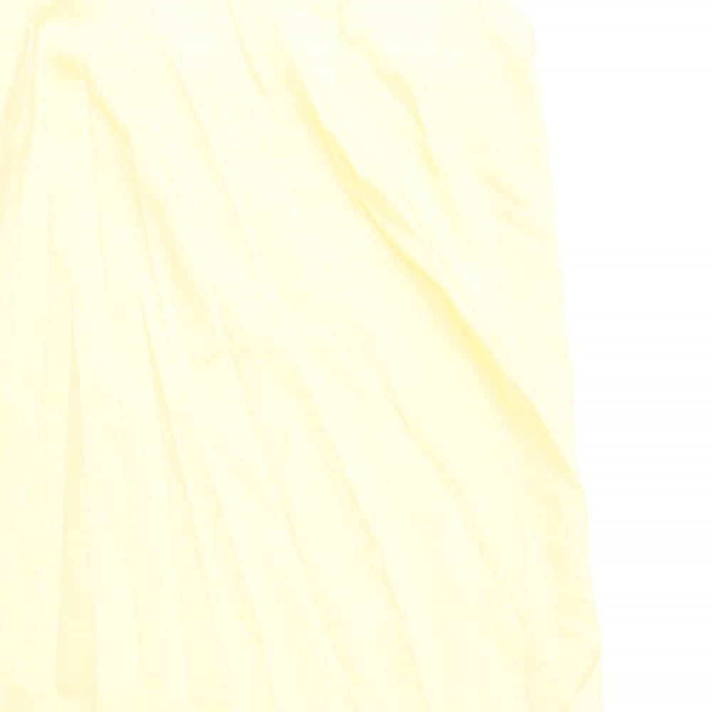 Marks and Spencer Womens Yellow Polyester A-Line Size 12 Scoop Neck Pullover