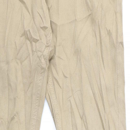 Marks and Spencer Mens Beige Cotton Straight Jeans Size 32 in L31 in Regular Zip