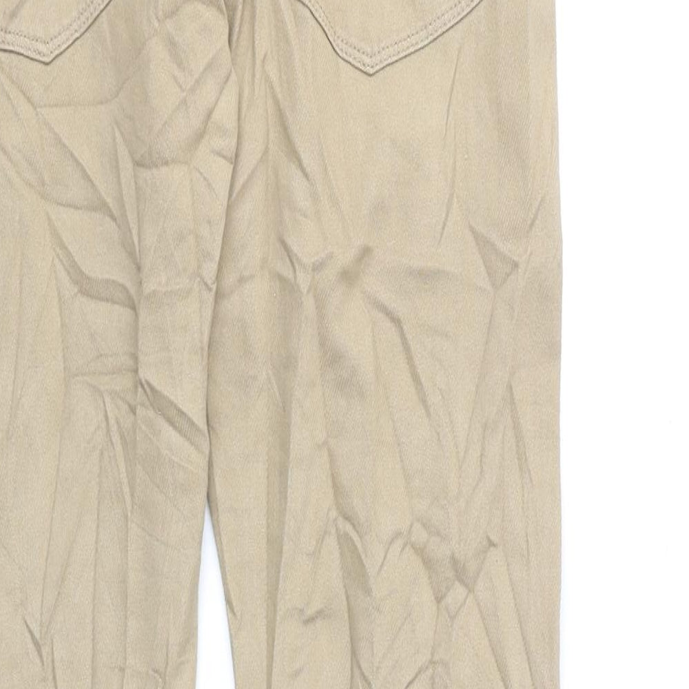 Marks and Spencer Mens Beige Cotton Straight Jeans Size 32 in L31 in Regular Zip
