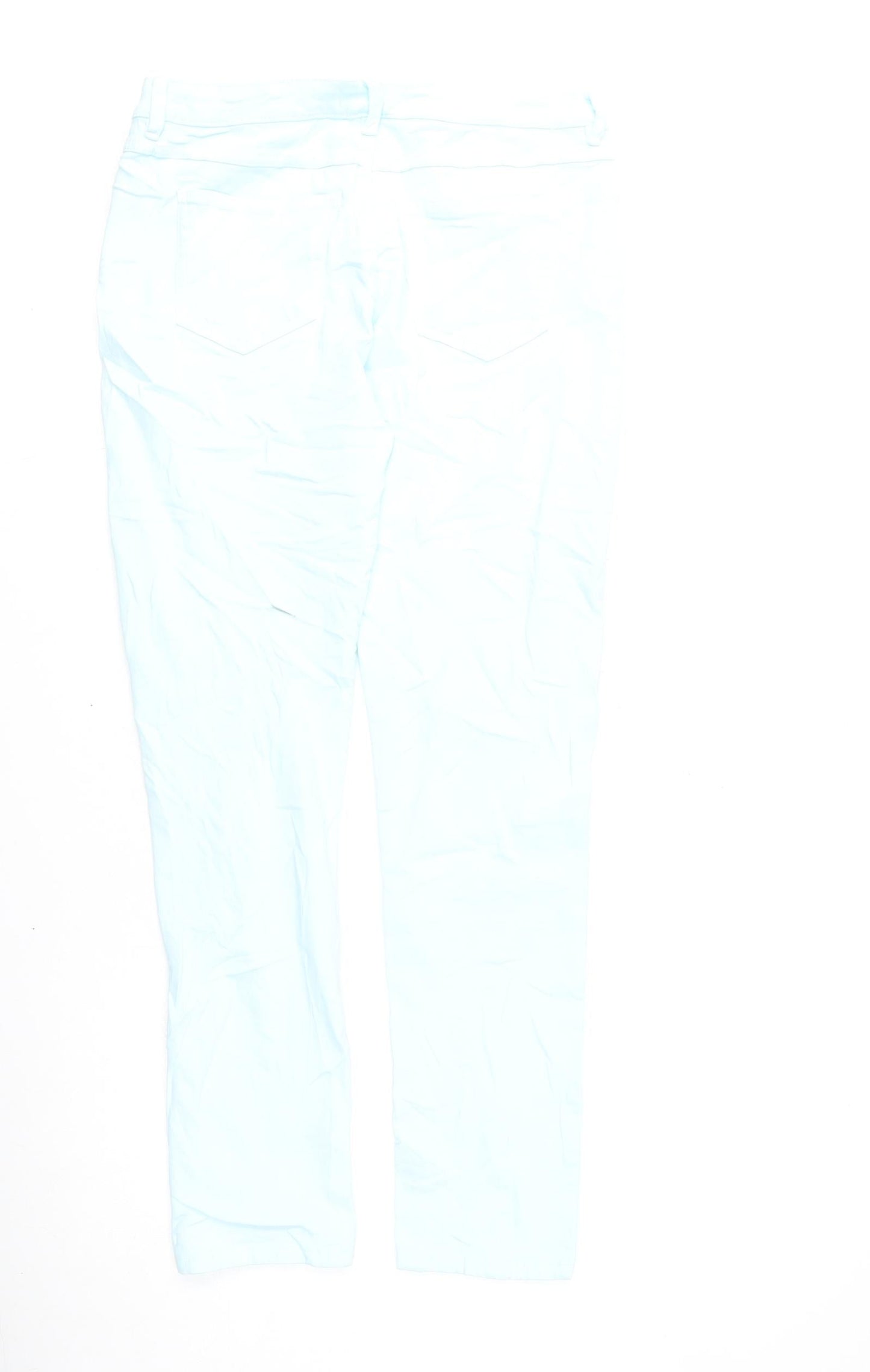 Marks and Spencer Girls Blue Cotton Straight Jeans Size 14-15 Years L28 in Regular Zip