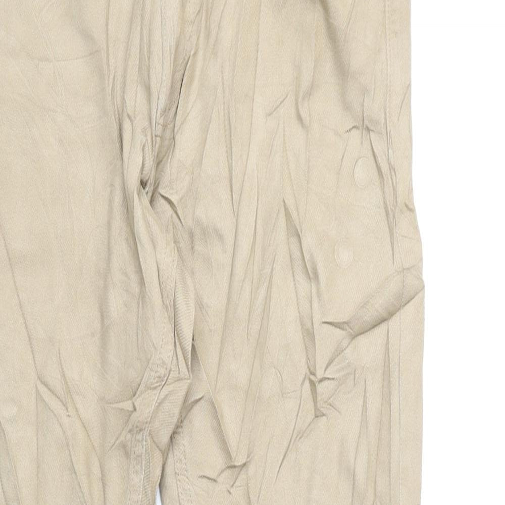 Marks and Spencer Mens Beige Cotton Straight Jeans Size 32 in L29 in Slim Zip