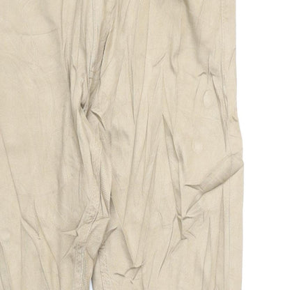 Marks and Spencer Mens Beige Cotton Straight Jeans Size 32 in L29 in Slim Zip