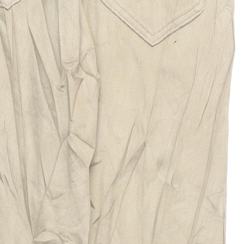 Marks and Spencer Mens Beige Cotton Straight Jeans Size 32 in L29 in Slim Zip