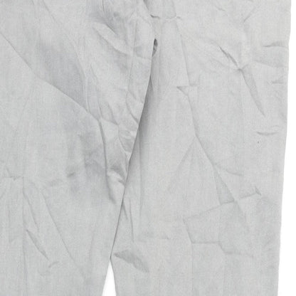 Marks and Spencer Mens Grey Cotton Straight Jeans Size 40 in L33 in Slim Zip