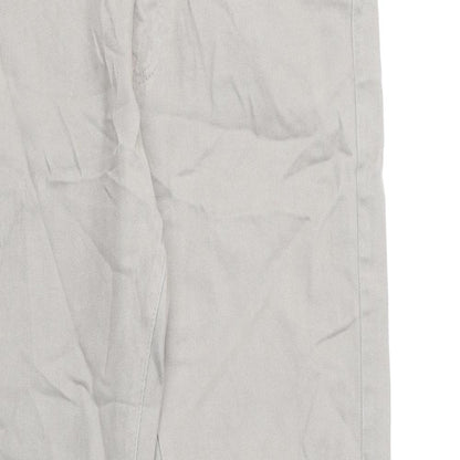 Marks and Spencer Mens Grey Cotton Straight Jeans Size 32 in L31 in Regular Zip