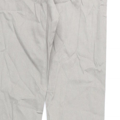 Marks and Spencer Mens Grey Cotton Straight Jeans Size 32 in L31 in Regular Zip