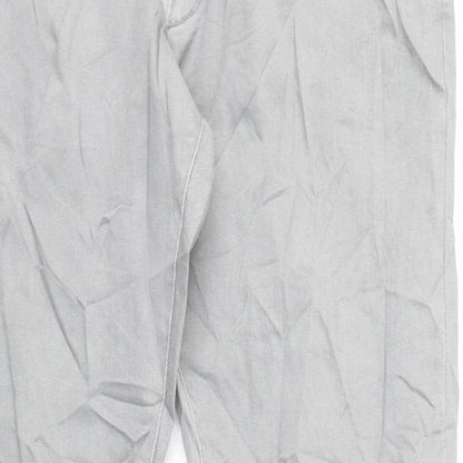 Marks and Spencer Mens Grey Cotton Straight Jeans Size 36 in L33 in Slim Zip