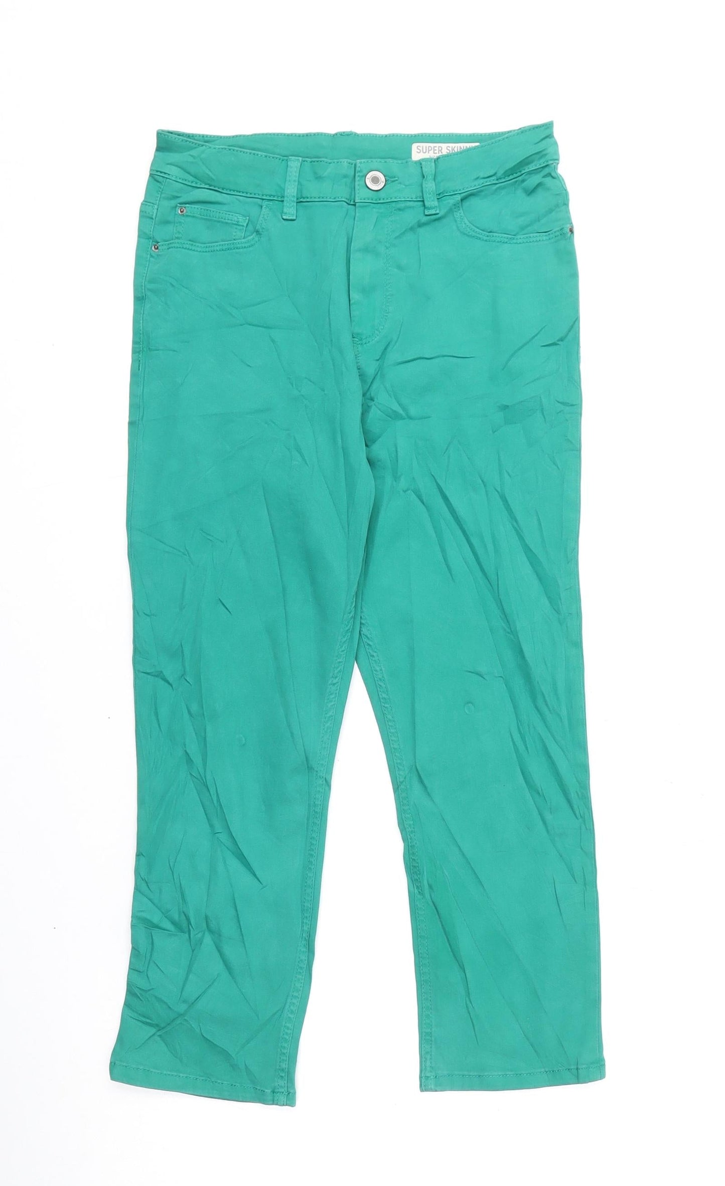 Womens UK Size 8 Marks and Spencer Regular Fit Skinny Green Jeans
