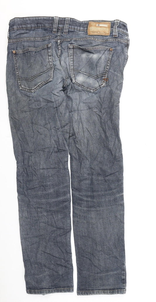 Camel Active Mens Blue Cotton Straight Jeans Size 36 in L29 in Regular Zip