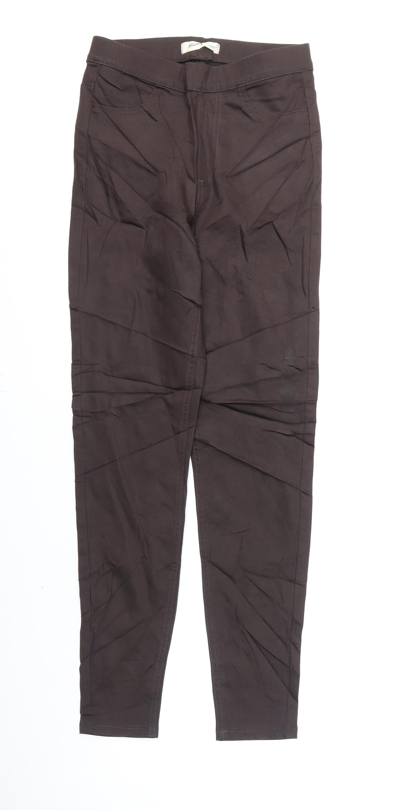 Marks and Spencer Womens Brown Cotton Jegging Jeans Size 8 L27 in Regular