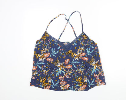 Marks and Spencer Womens Multicoloured Geometric Viscose Top Pyjama Top Size 18 - Butterfly Floral Print