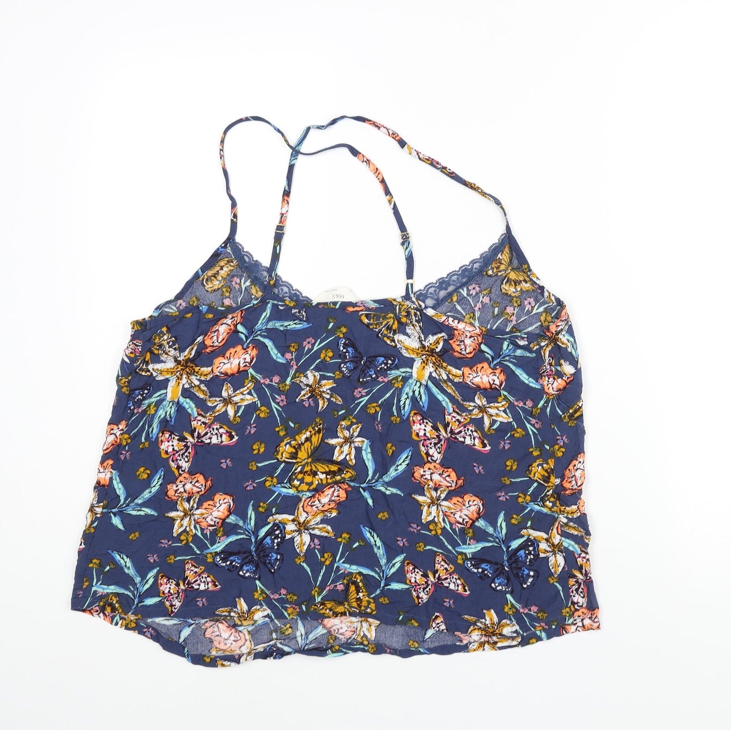 Marks and Spencer Womens Multicoloured Geometric Viscose Top Pyjama Top Size 18 - Butterfly Floral Print