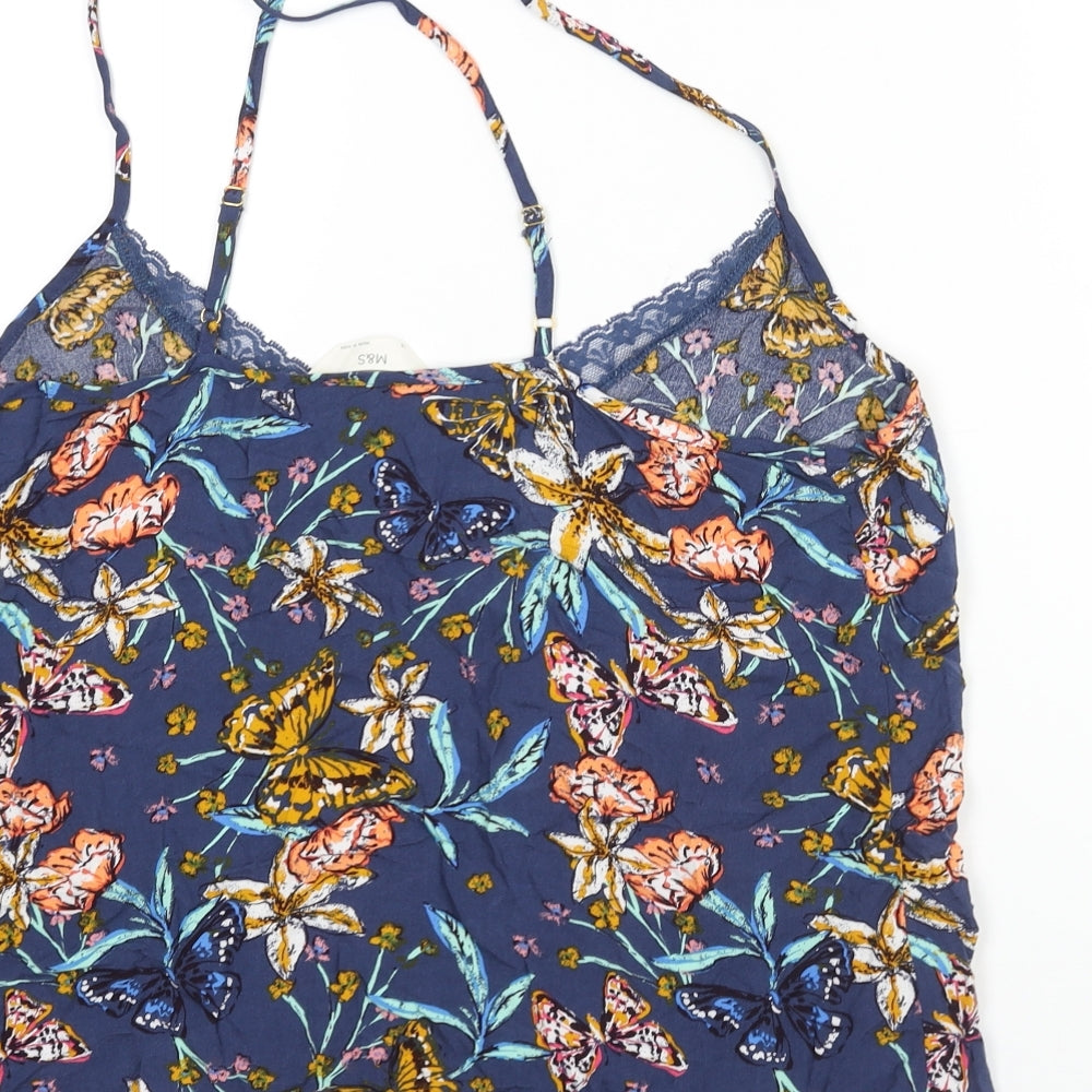 Marks and Spencer Womens Multicoloured Geometric Viscose Top Pyjama Top Size 18 - Butterfly Floral Print
