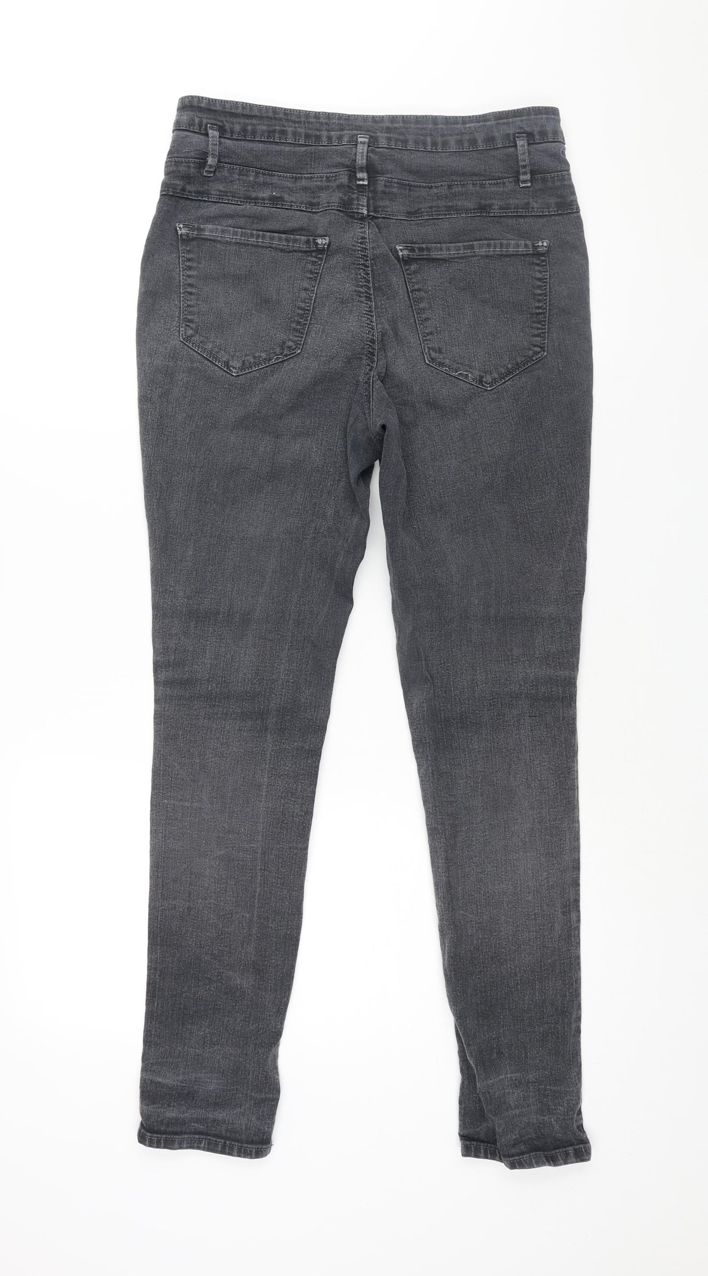 Refuge Womens Grey Cotton Skinny Jeans Size 8 L30 in Regular Zip
