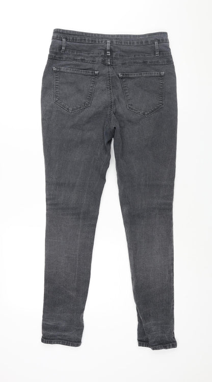 Refuge Womens Grey Cotton Skinny Jeans Size 8 L30 in Regular Zip