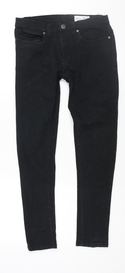 Denim & Co. Mens Black Cotton Skinny Jeans Size 30 in L30 in Regular Zip