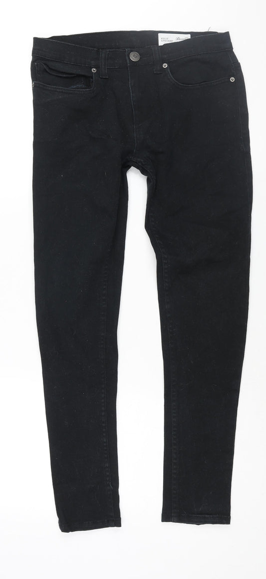 Denim & Co. Mens Black Cotton Skinny Jeans Size 30 in L30 in Regular Zip