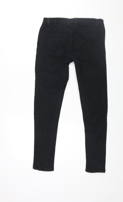 Denim & Co. Mens Black Cotton Skinny Jeans Size 30 in L30 in Regular Zip