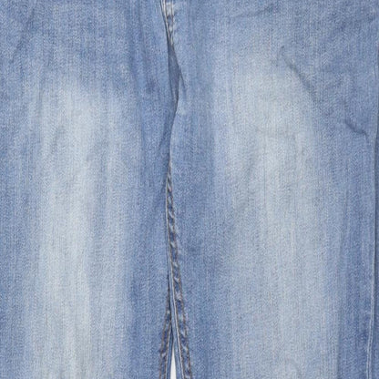 Denim & Co. Mens Blue Cotton Straight Jeans Size 34 in L33 in Regular Zip