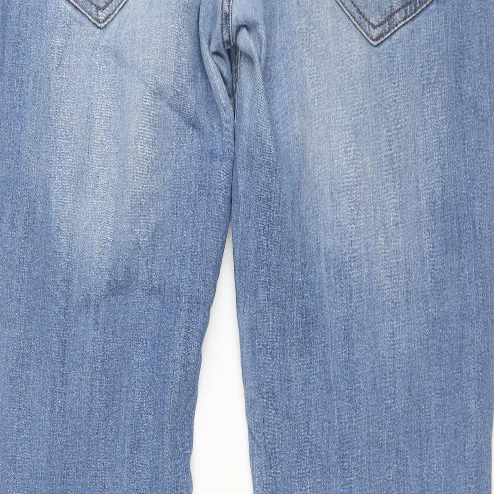 Denim & Co. Mens Blue Cotton Straight Jeans Size 34 in L33 in Regular Zip