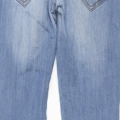 Denim & Co. Mens Blue Cotton Straight Jeans Size 34 in L33 in Regular Zip