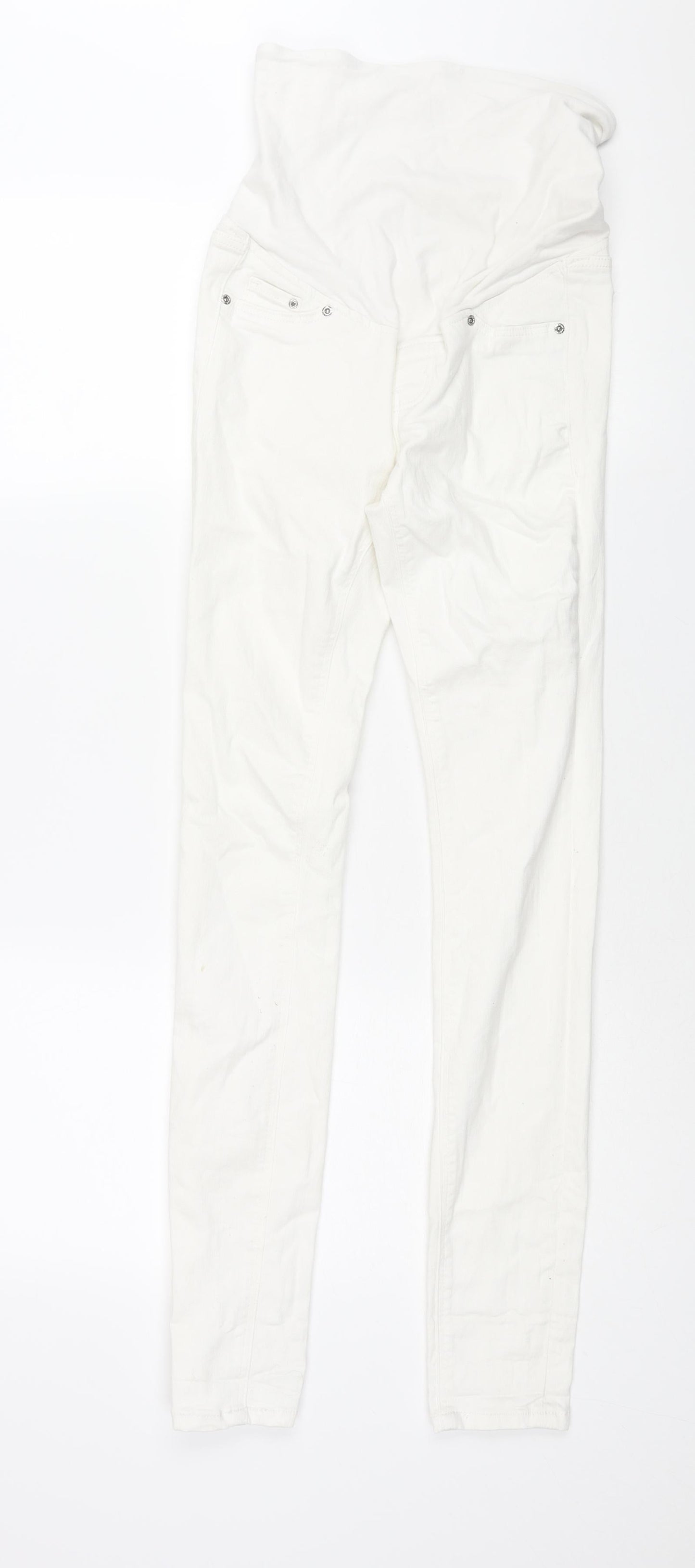 Womens UK Size 8 H&M Regular Fit Skinny White Jeans