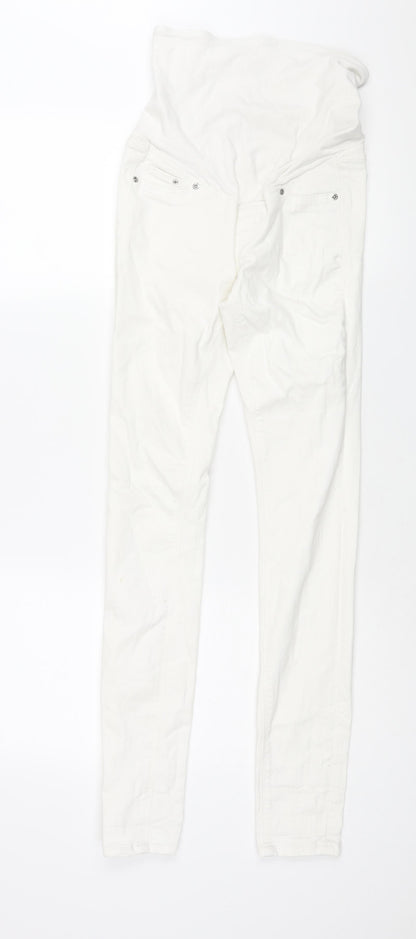 Womens UK Size 8 H&M Regular Fit Skinny White Jeans