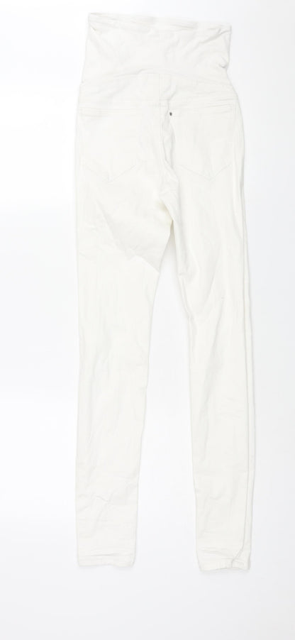Womens UK Size 8 H&M Regular Fit Skinny White Jeans