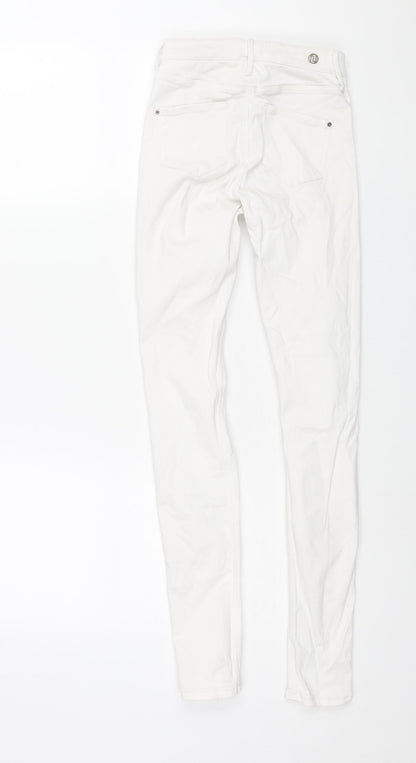 River Island Womens White Cotton Skinny Jeans Size 6 L30 in Regular Zip