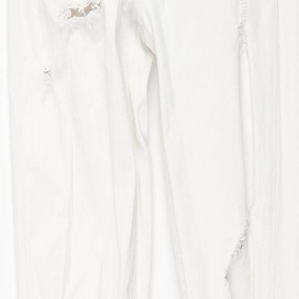 River Island Womens White Cotton Skinny Jeans Size 6 L30 in Regular Zip