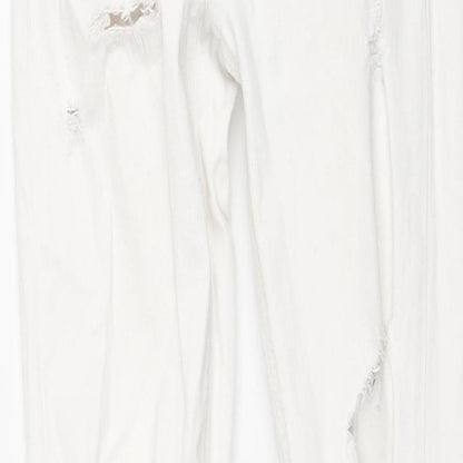 River Island Womens White Cotton Skinny Jeans Size 6 L30 in Regular Zip
