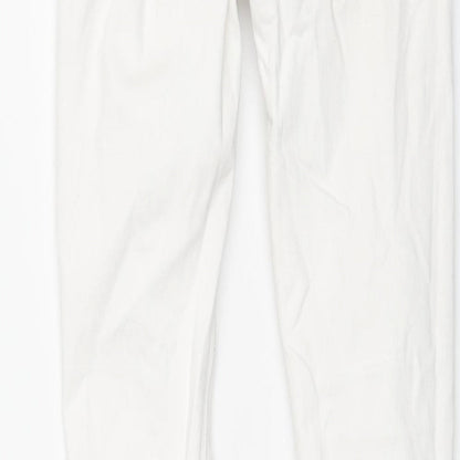 River Island Womens White Cotton Skinny Jeans Size 6 L30 in Regular Zip