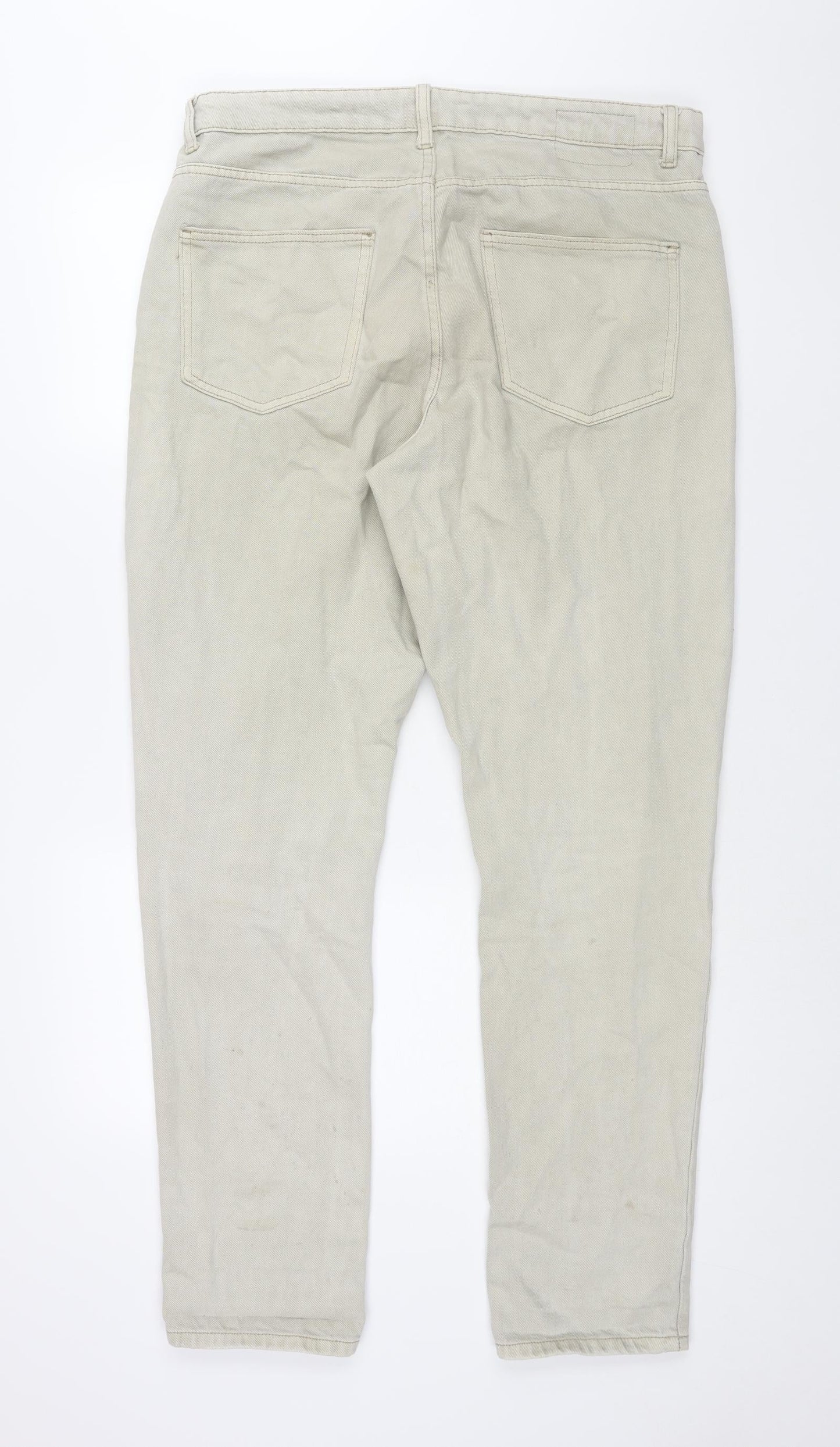 Denim & Co. Mens Beige Cotton Straight Jeans Size 34 in L32 in Regular Zip