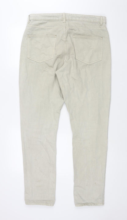 Denim & Co. Mens Beige Cotton Straight Jeans Size 34 in L32 in Regular Zip