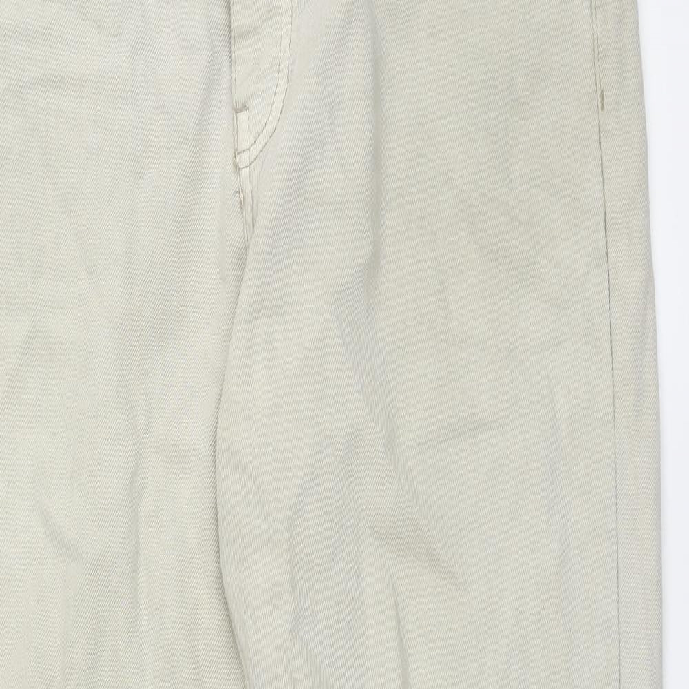 Denim & Co. Mens Beige Cotton Straight Jeans Size 34 in L32 in Regular Zip