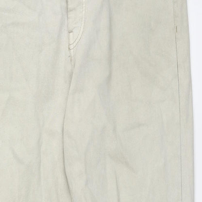 Denim & Co. Mens Beige Cotton Straight Jeans Size 34 in L32 in Regular Zip