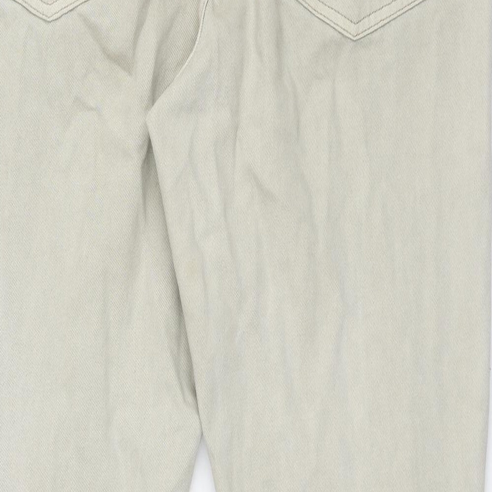 Denim & Co. Mens Beige Cotton Straight Jeans Size 34 in L32 in Regular Zip