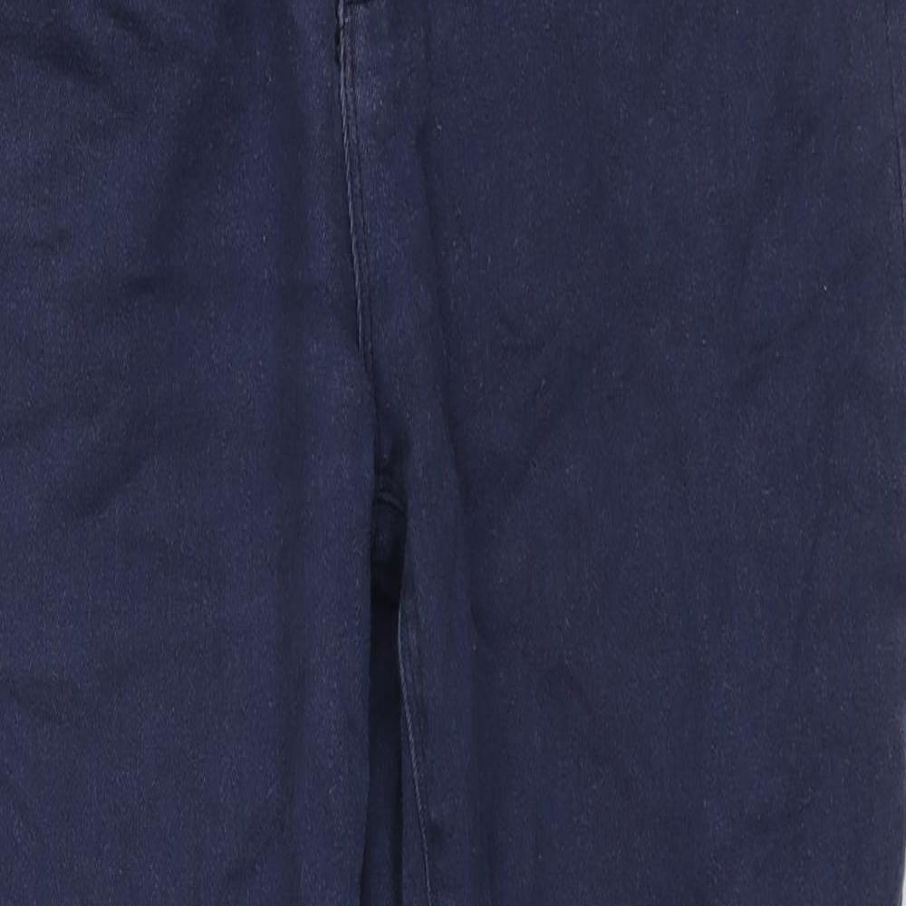 Paper + Stitch Womens Blue Cotton Straight Jeans Size 14 L25 in Regular Zip