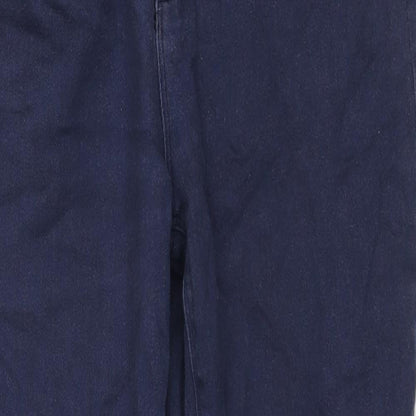 Paper + Stitch Womens Blue Cotton Straight Jeans Size 14 L25 in Regular Zip